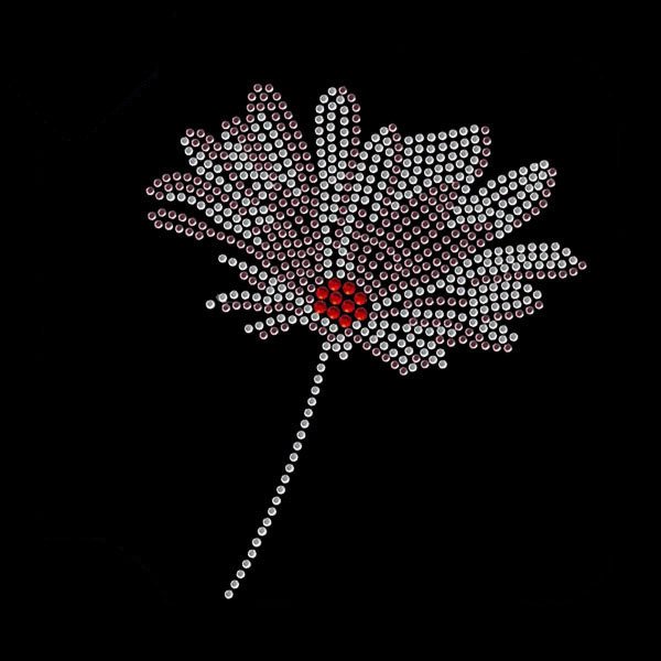 Wholesales Hotfix Rhinestone Transfer Flower Design T-shirt Custom Rhinestone