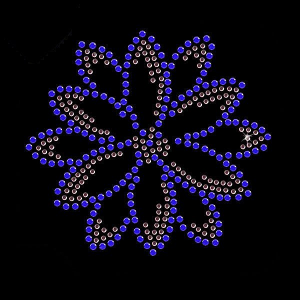 Wholesales Hotfix Rhinestone Transfer Flower Design T-shirt Custom Rhinestone
