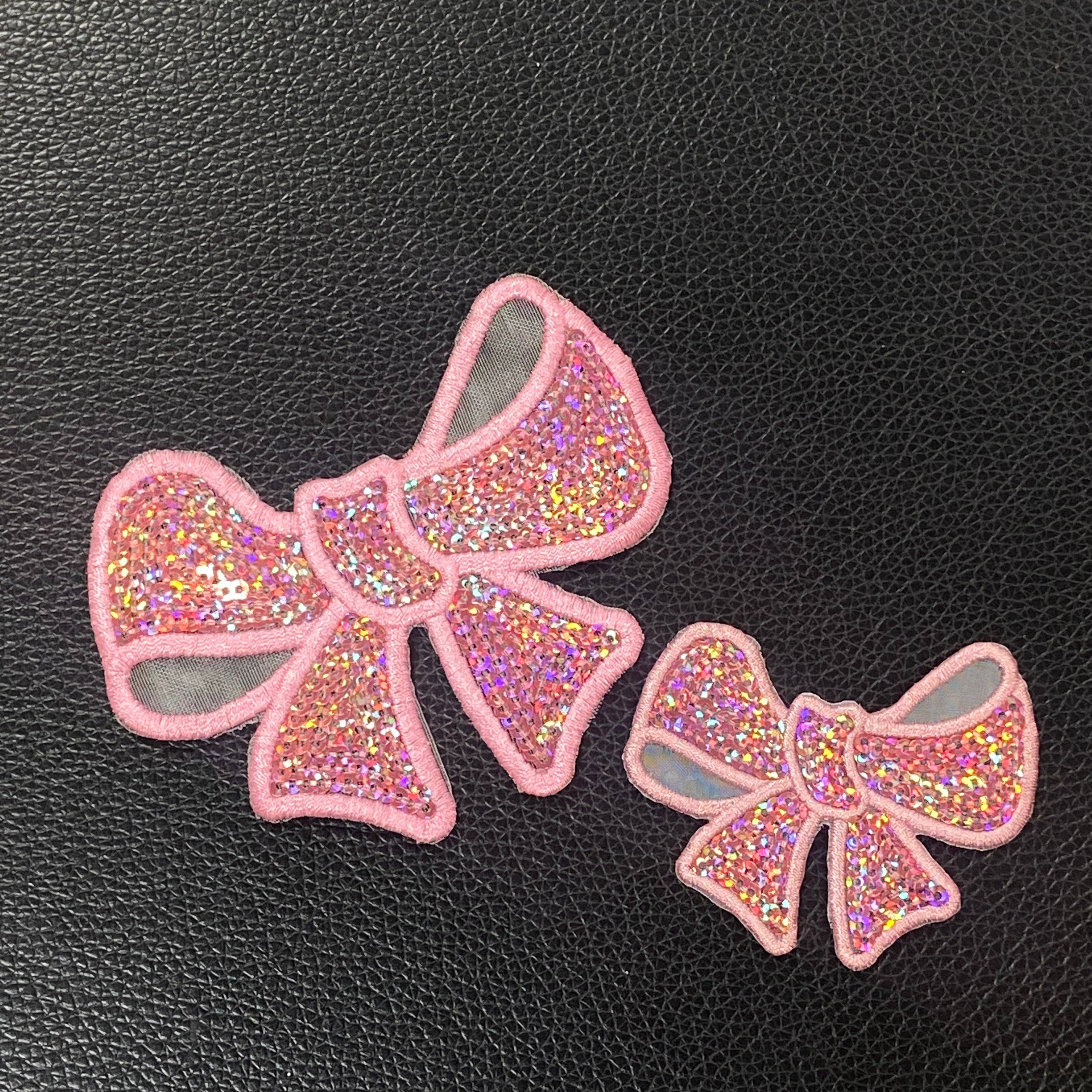 Bow Patch Sequins Patches On Clothes Iron On Sew on Applique Patches For Clothing Garment Bags Shirts Rhinestone Transfer