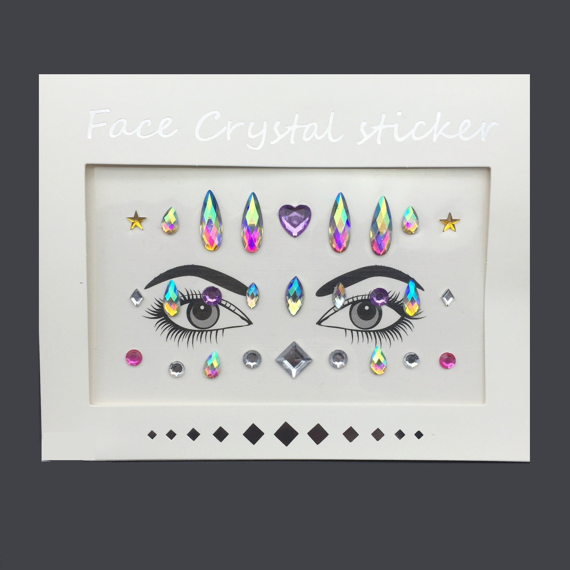 Diy jewel tattoo Fashion Self Adhesive Eyebrow Rhinestone Eye Makeup Face Stickers