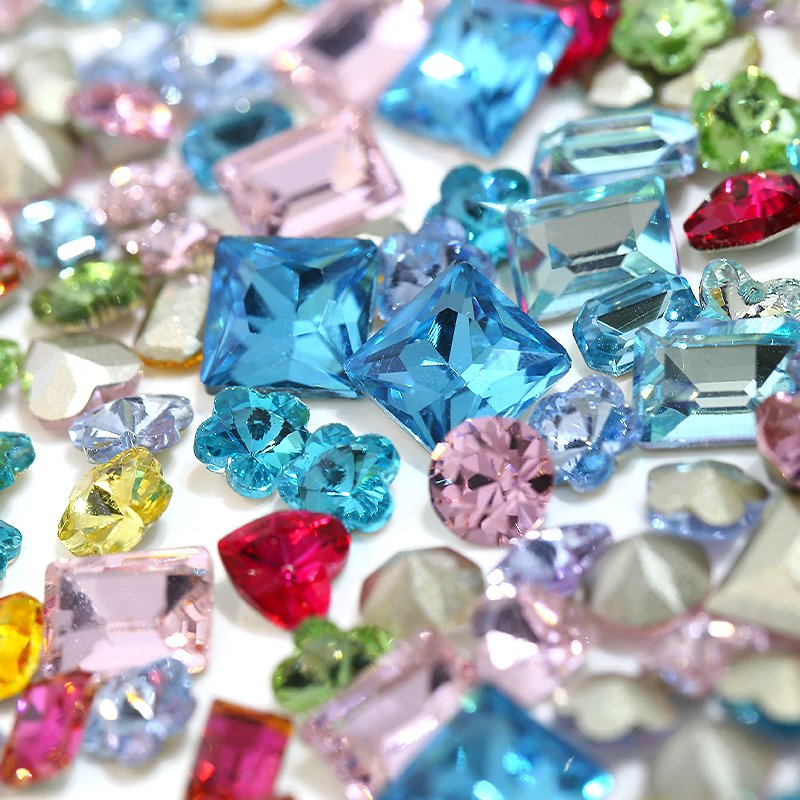 New Arrival Mixed Design Rhinestone Nail Art Random Mixed Shape 4-8mm 3d Nail Diamond Nail Jewelry
