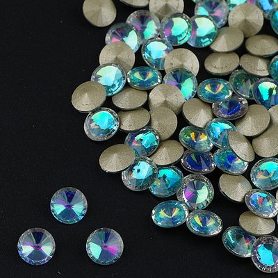 Rainbow AB Color 6mm 8mm RIVOLI CRYSTAL POINTED BACK Rhinestones
