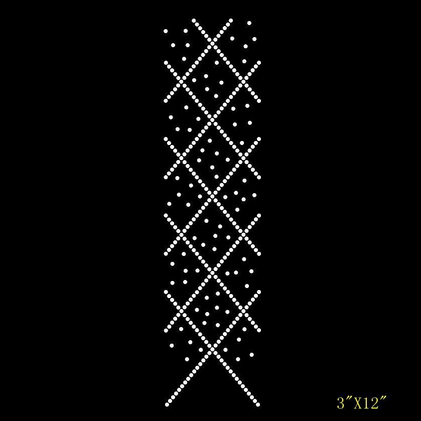 Hot fix Cheer Bow Strip Rhinestone Transfer Design Motif For School Cheer Team Bow Use