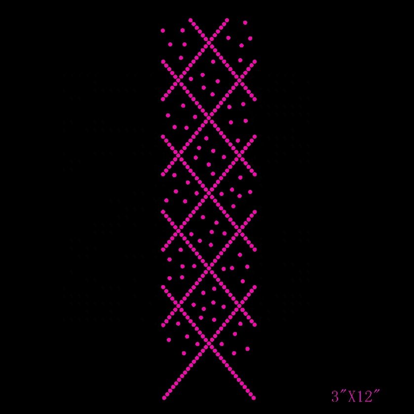 Hot fix Cheer Bow Strip Rhinestone Transfer Design Motif For School Cheer Team Bow Use
