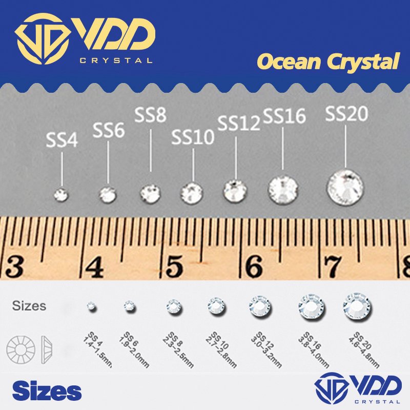 VDD 14400Pcs SS4-SS20 Mix Size Non Hotfix Gold Flatback Crystal Rhinestones Decorations DIY Glitter Stones Nail Art Accessories
