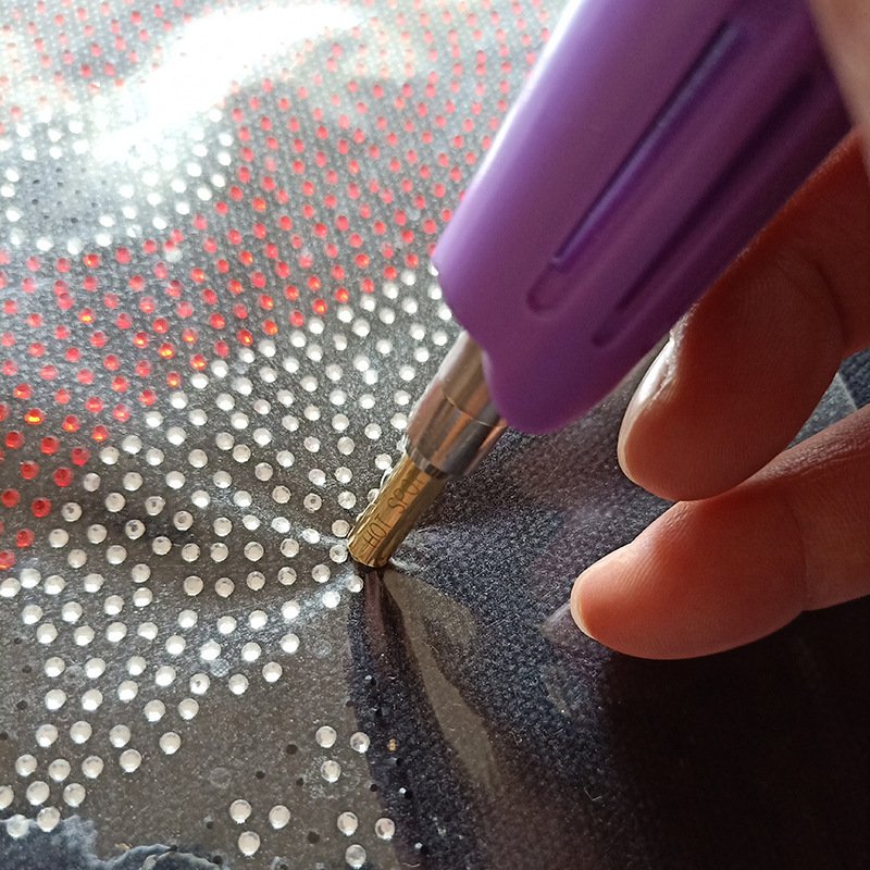 Factory Hotsale Wholesale Price US EU Plug Pink Purple Color Crystal Iron On Rhinestone Hot Fix Applicator