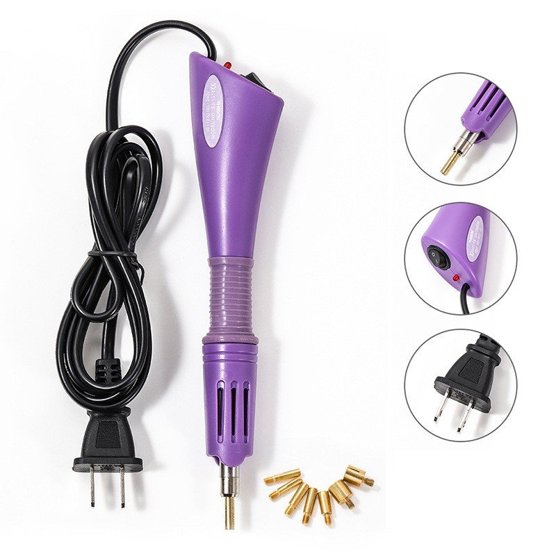 Factory Hotsale Wholesale Price US EU Plug Pink Purple Color Crystal Iron On Rhinestone Hot Fix Applicator