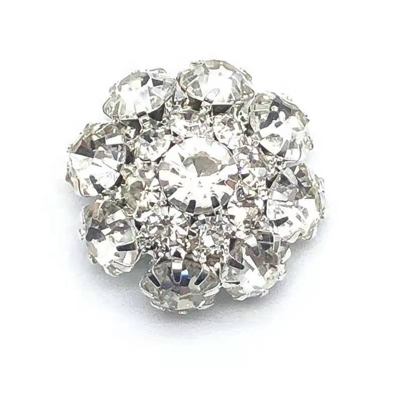 New Trend flower buttons Decorative shank button for dress Sewing rhinestone buttons for ladies clothing