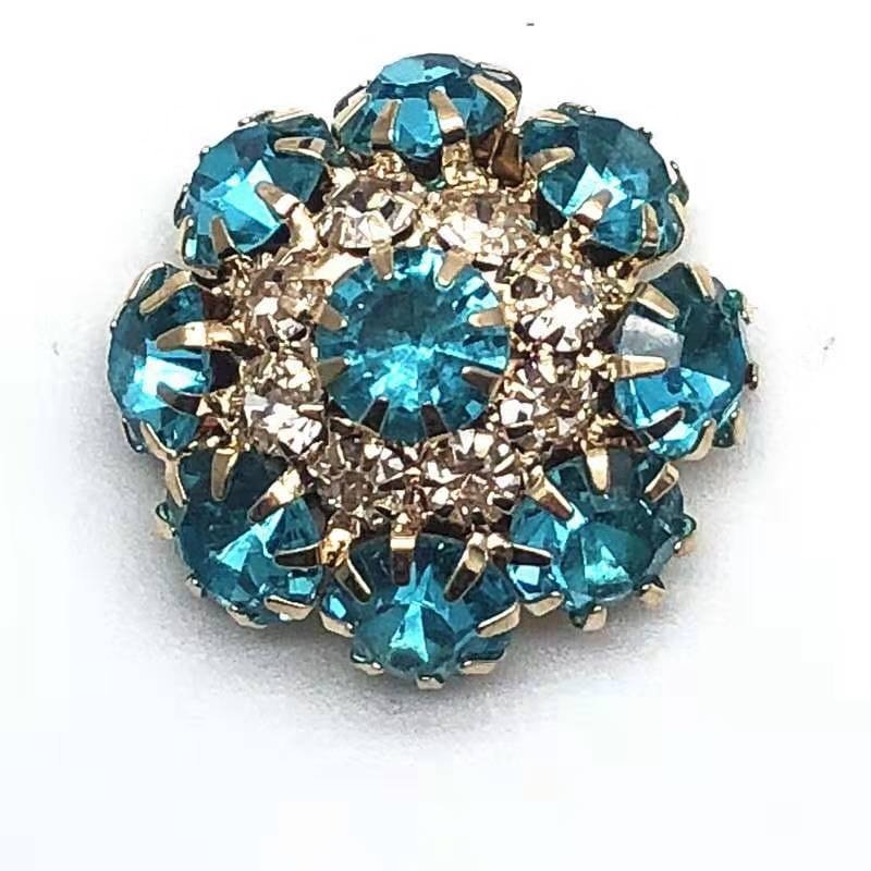 New Trend flower buttons Decorative shank button for dress Sewing rhinestone buttons for ladies clothing