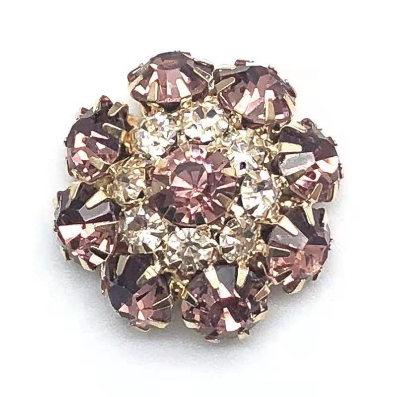 New Trend flower buttons Decorative shank button for dress Sewing rhinestone buttons for ladies clothing