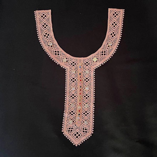 New Style Design Embroidered Polyester Lace Collar With Rhinestone/beads Multi Color Neck Lace Collar milk silk