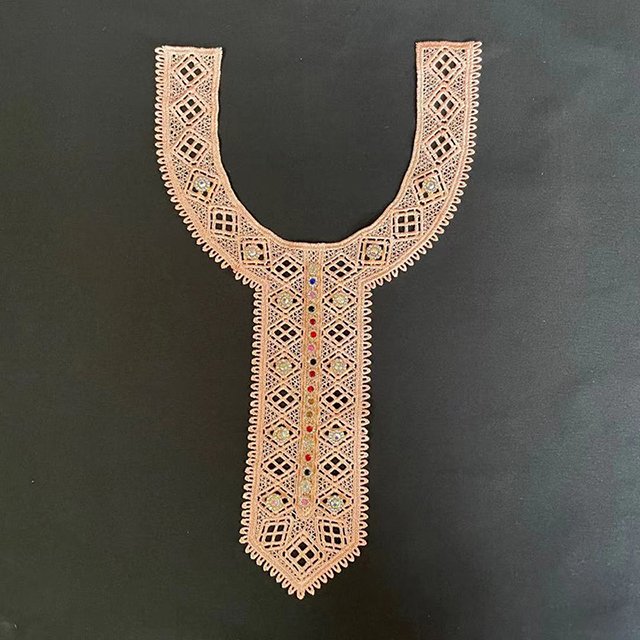 New Style Design Embroidered Polyester Lace Collar With Rhinestone/beads Multi Color Neck Lace Collar milk silk