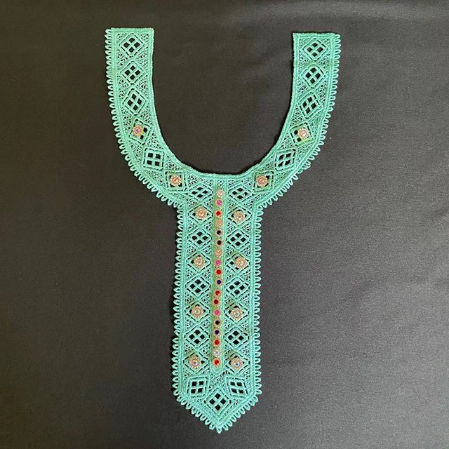 New Style Design Embroidered Polyester Lace Collar With Rhinestone/beads Multi Color Neck Lace Collar milk silk