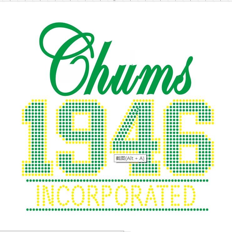 Chums 1946 University Sorority Design Iron On Custom Rhinestone Transfer Crystal Motif
