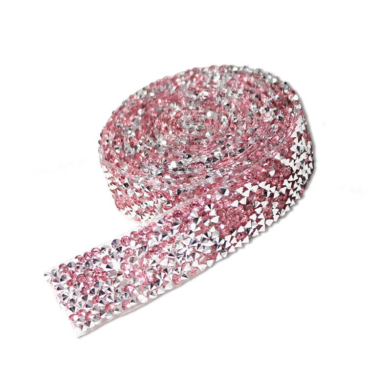 Custom Design Self-Adhesive Rhinestone Tape Multi Size Resin Rhinestone Diamond Ribbon Sticker DIY