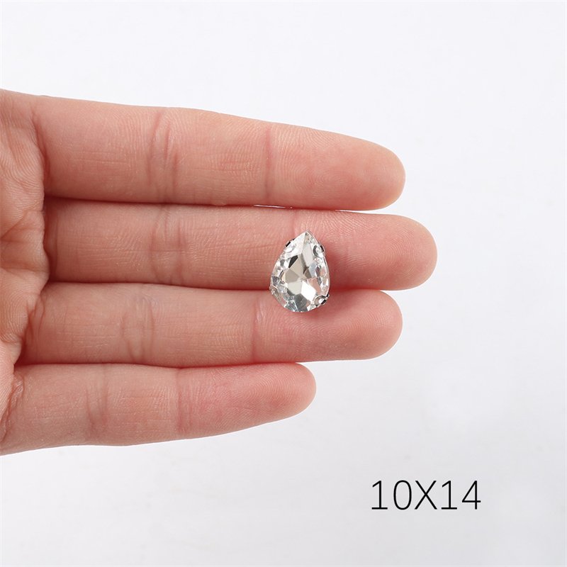 Shuaizhi Wholesale Round Drop Navette D Shape Glass Rhinestones With Claw Setting Sew on Stone Clothing DIY Decorate