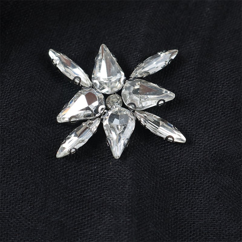 Shuaizhi Wholesale Round Drop Navette D Shape Glass Rhinestones With Claw Setting Sew on Stone Clothing DIY Decorate