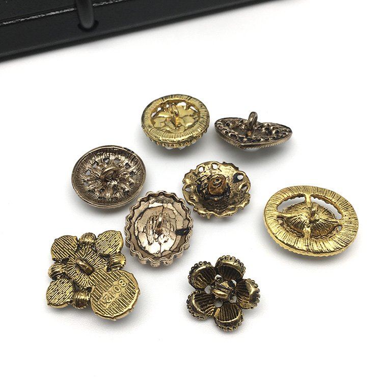 New Design Bling Metal Button for Wedding Dress flower decorative nickel-free rhinestone Jewelry metal button