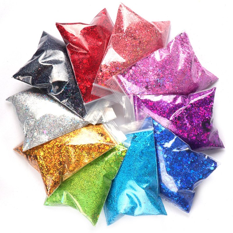 Wholesale 50g Glitter Powder Rhinestones for Custom Tumblers Plastic Bag Packaging Resin Shoes Making Machine Shoes Used 10 Bag