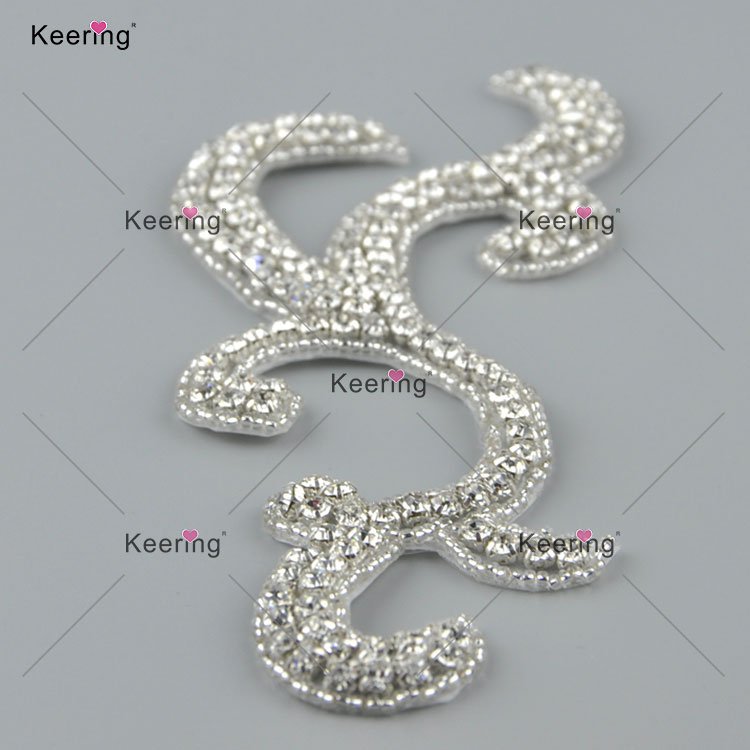 HOT WRA-837 Keering Iron In Custom Designer Logo Rhinestone Patch Multi-Motifs Crystal Applique For T-Shirts