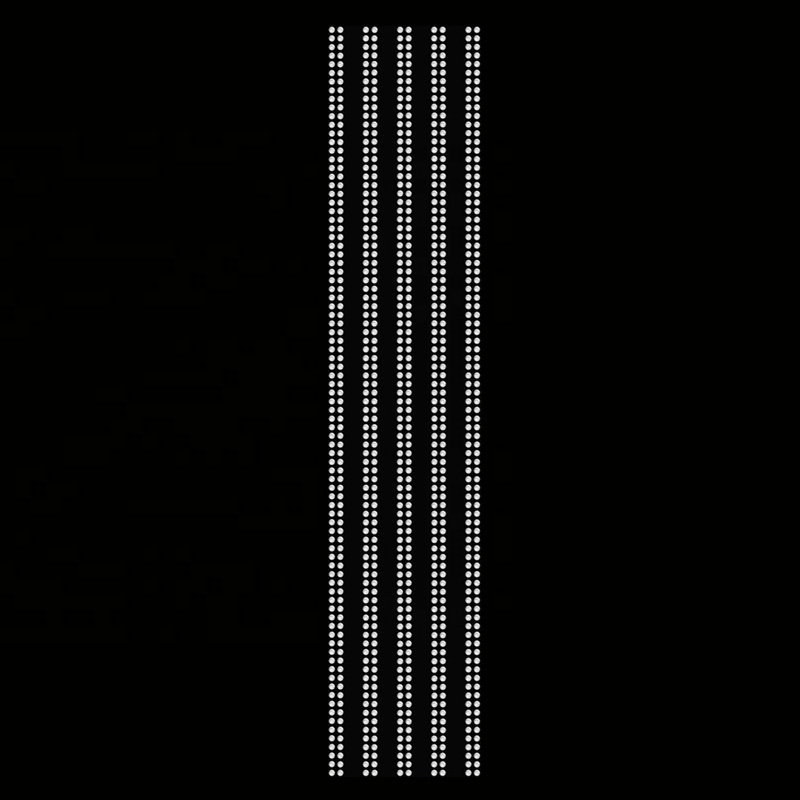 Wholesale Straight Line Hotfix 3 inch Rhinestone Cheer Bow Strip Iron On Rhinestone Transfer Motif Hotfix Sparkle Design For Bow
