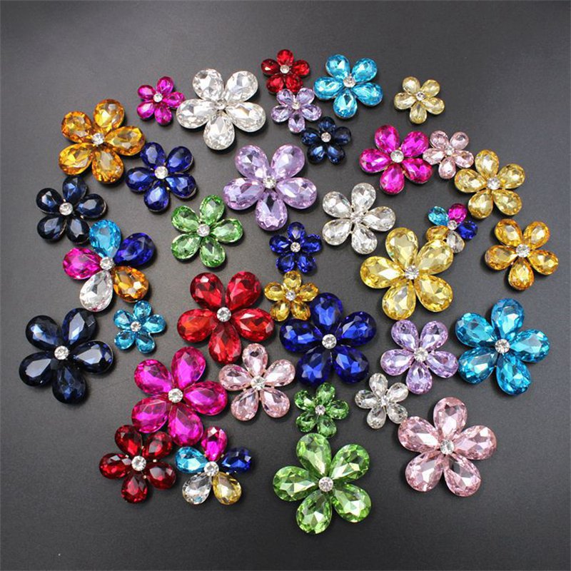 New Crystal Gem Flower Pear Drop Alloy Rhinestone For DIY Clothing Shoes Accessories Car Outlet Accessories Stick Drill