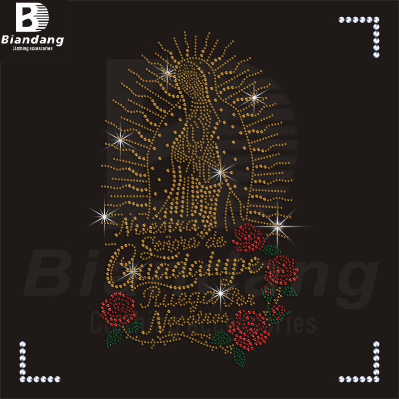 Custom Own Rhinestone Design Wholesale Hot fix Shinning Rhinestone Heat Transfers for Hoodie T shirt