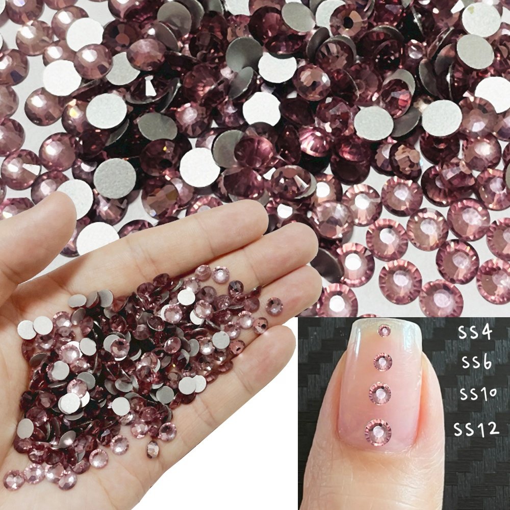 Wholesale SS20 Lt.Amethyst round Flatback Glass Rhinestones Non-Hot Fix Crystal Stone for Dresses Shoes Bags Garments Nail Art