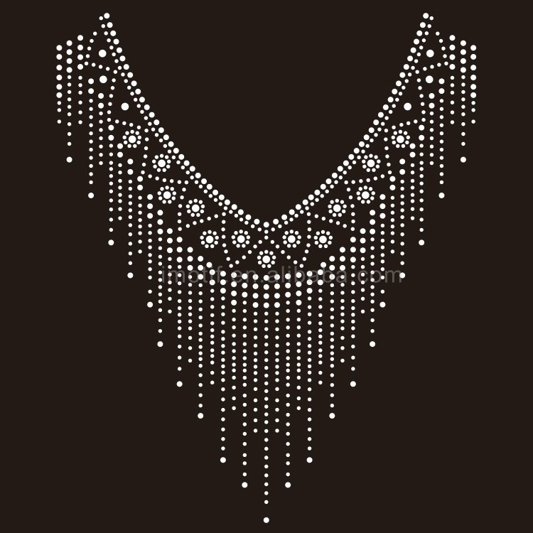 Crystal Rhinestone Pattern Necklace For Shirt Hot Fix Rhinestone Transfer Designs Iron On Motifs