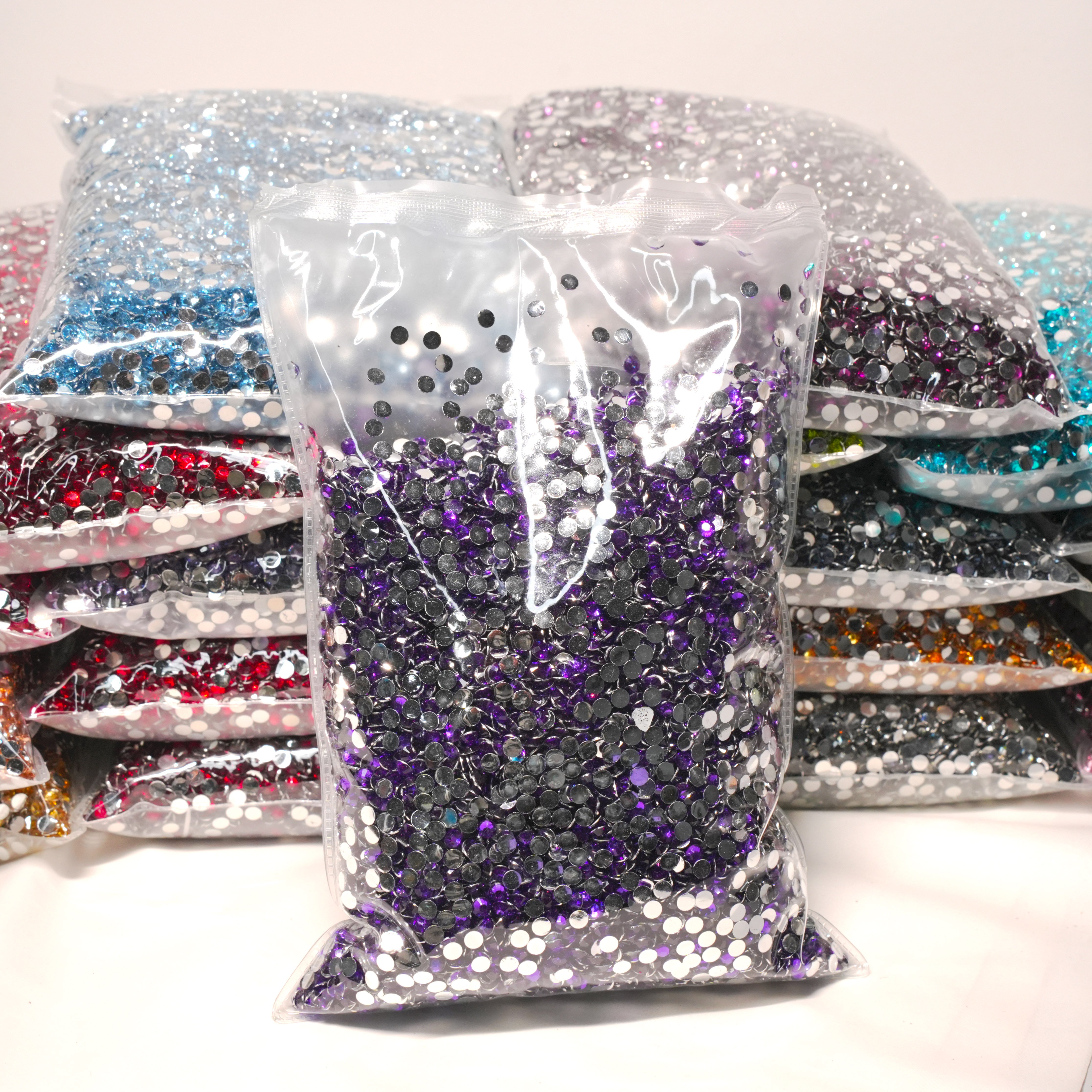 Whatstone 2mm 3mm 4mm 5mm 6mm Wholesale Bulk Package Non Hot Fix Strass Flatback Crystal Stones Resin Rhinestones