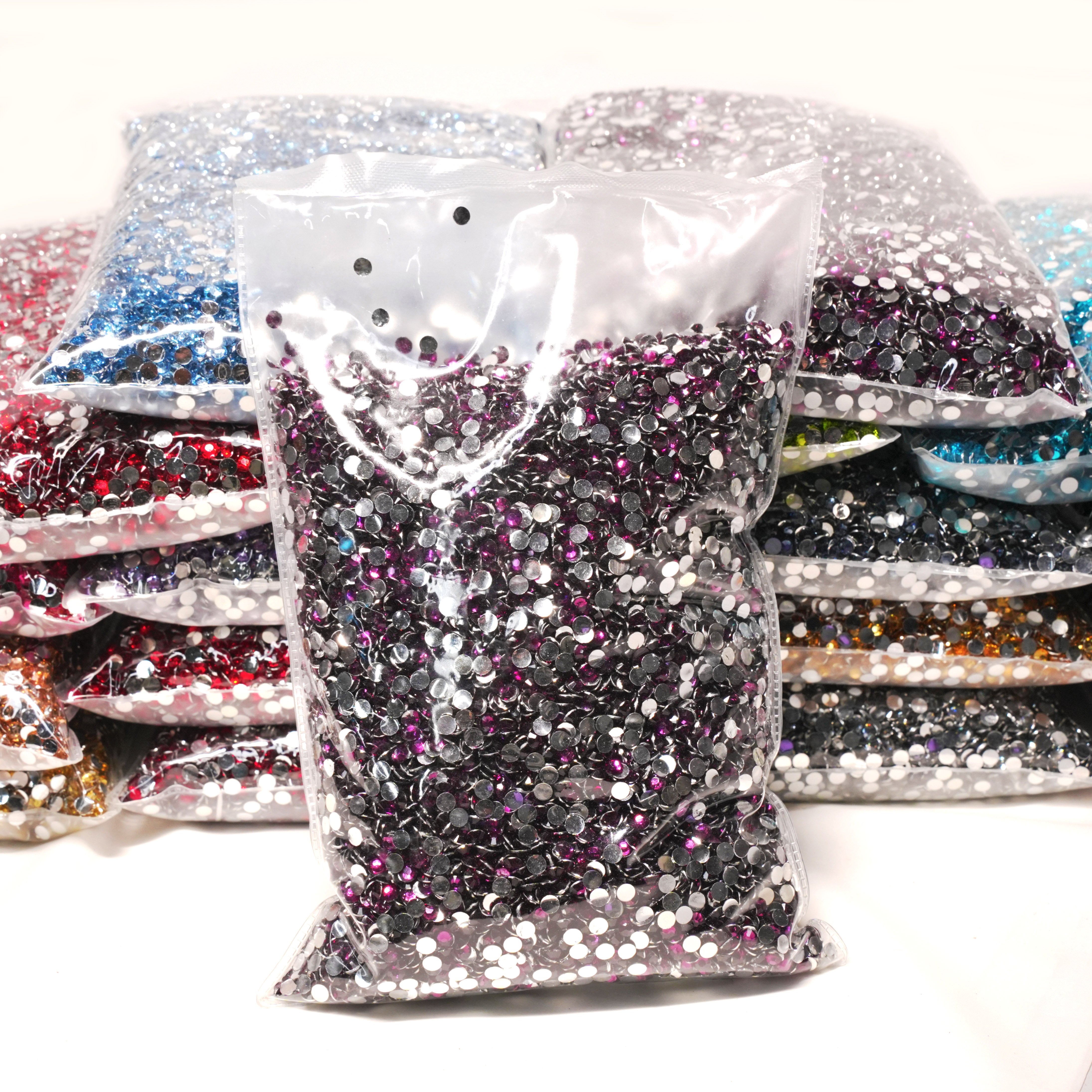 Whatstone 2mm 3mm 4mm 5mm 6mm Wholesale Bulk Package Non Hot Fix Strass Flatback Crystal Stones Resin Rhinestones