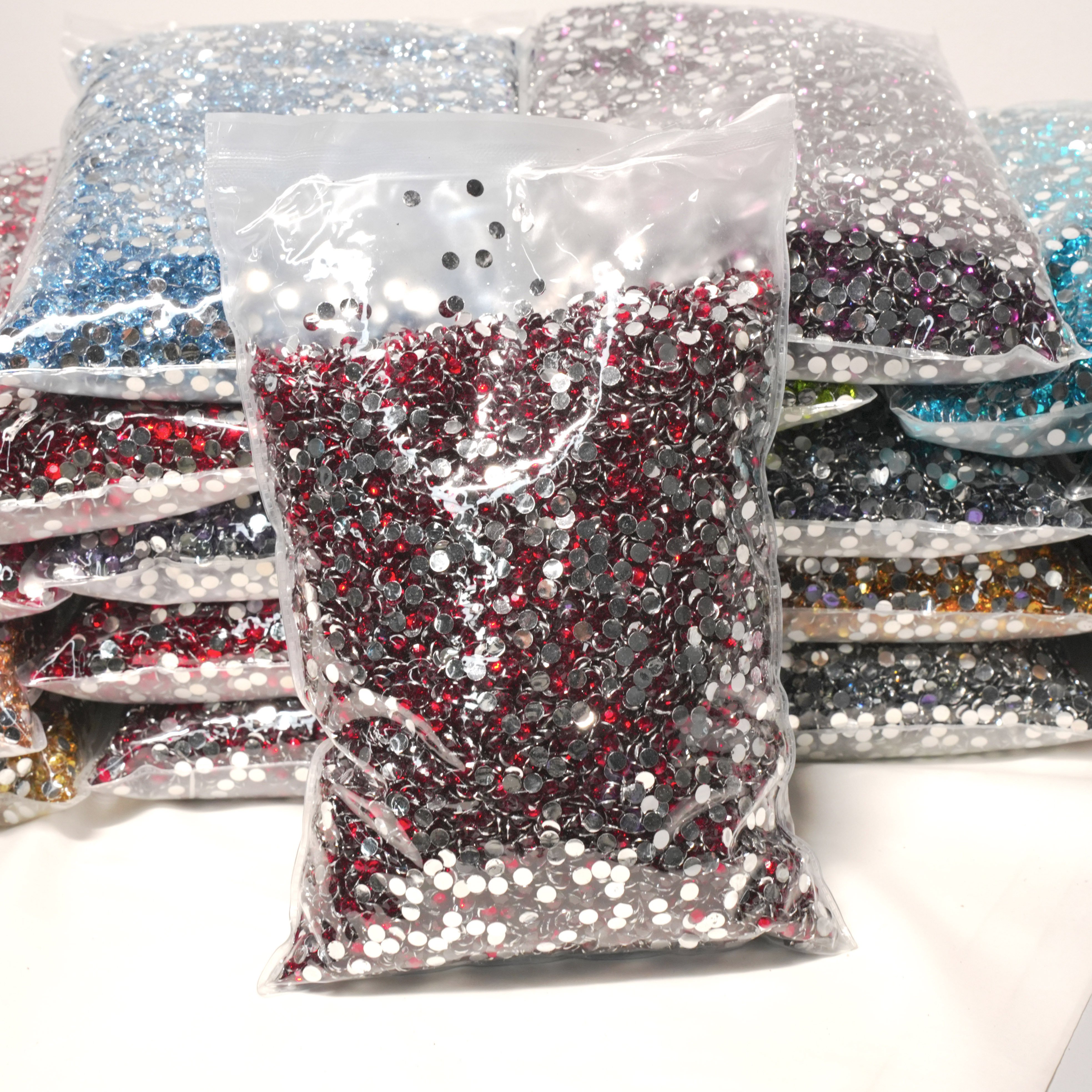 Whatstone 2mm 3mm 4mm 5mm 6mm Wholesale Bulk Package Non Hot Fix Strass Flatback Crystal Stones Resin Rhinestones