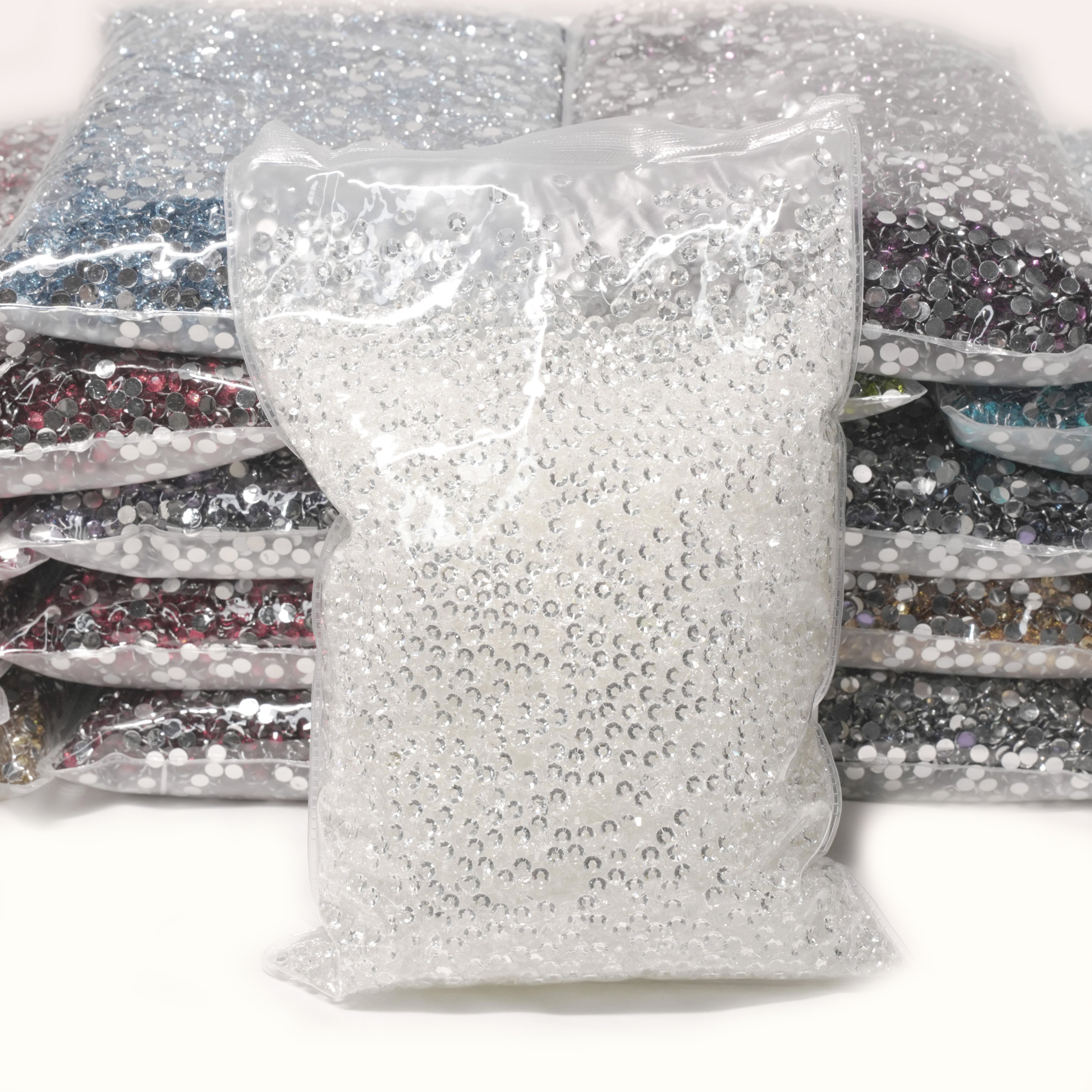 Whatstone 2mm 3mm 4mm 5mm 6mm Wholesale Bulk Package Non Hot Fix Strass Flatback Crystal Stones Resin Rhinestones