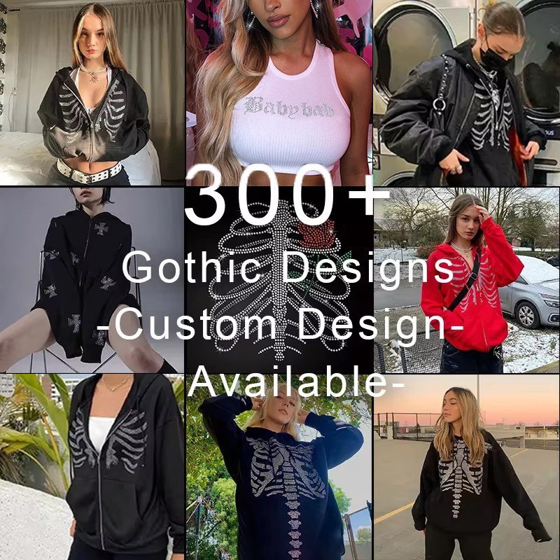 Custom Your Own Rhinestone Design Wholesale Low Minimum Order Hot-Fix Shinning Rhinestone Heat Transfers For Hoodie Shirt