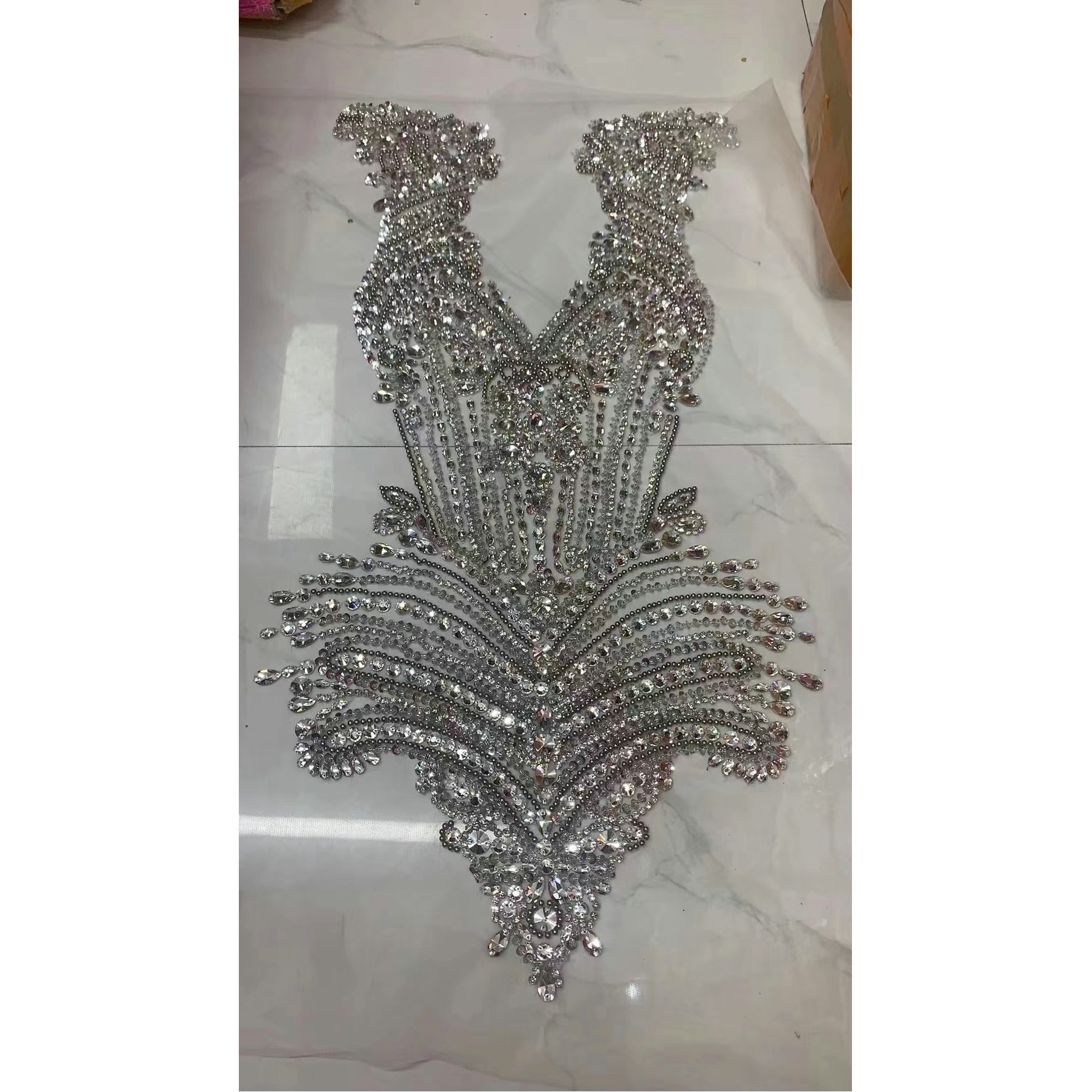 Sew On Multi Color Crystal Mesh Burnt Rhinestone Applique And Trimmings