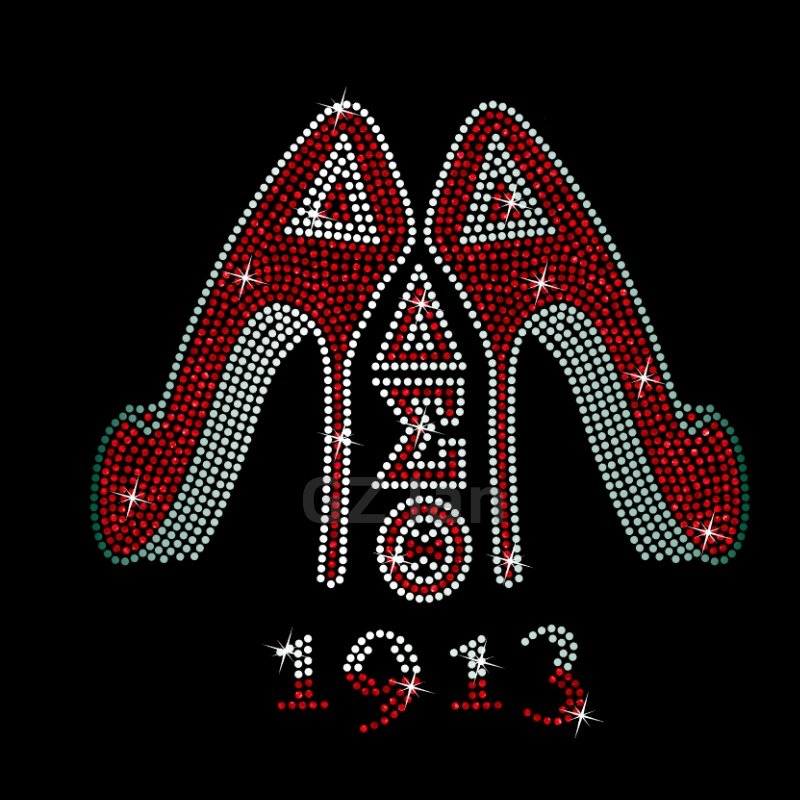 Theta Flower Custom Rhinestone Transfers Delta Sigma Sorority Rhinestone Hotfix Iron On Crystal Rhinestones