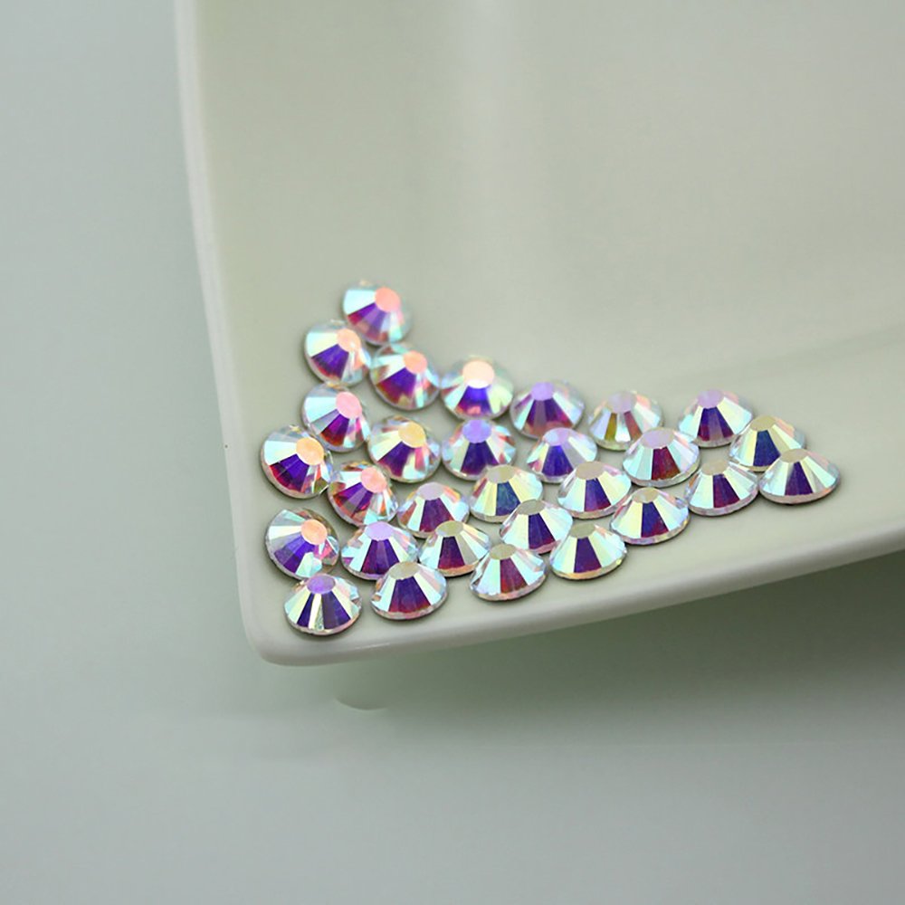 QIAO SS6 Bling Plated AB Crystal Flat Back 3D Non Hot DIY Nail Art Clothing embellishments Rhinestones