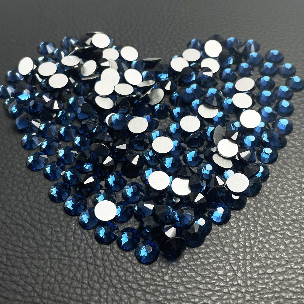 Rhinestones Customized Logo Packaging Non-hot Fix Crystals Montana High-quality Glass Wholesale Flatback Used Shoes 2 Bag