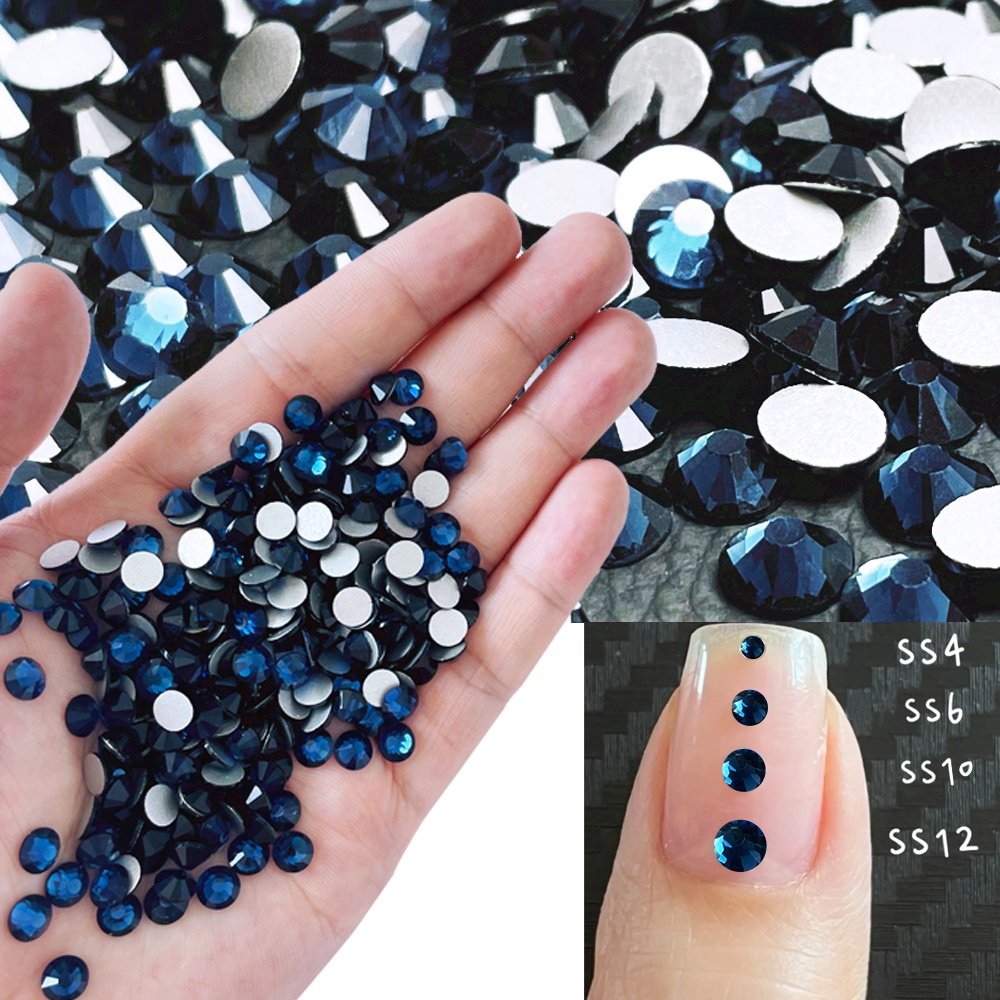 Rhinestones Customized Logo Packaging Non-hot Fix Crystals Montana High-quality Glass Wholesale Flatback Used Shoes 2 Bag