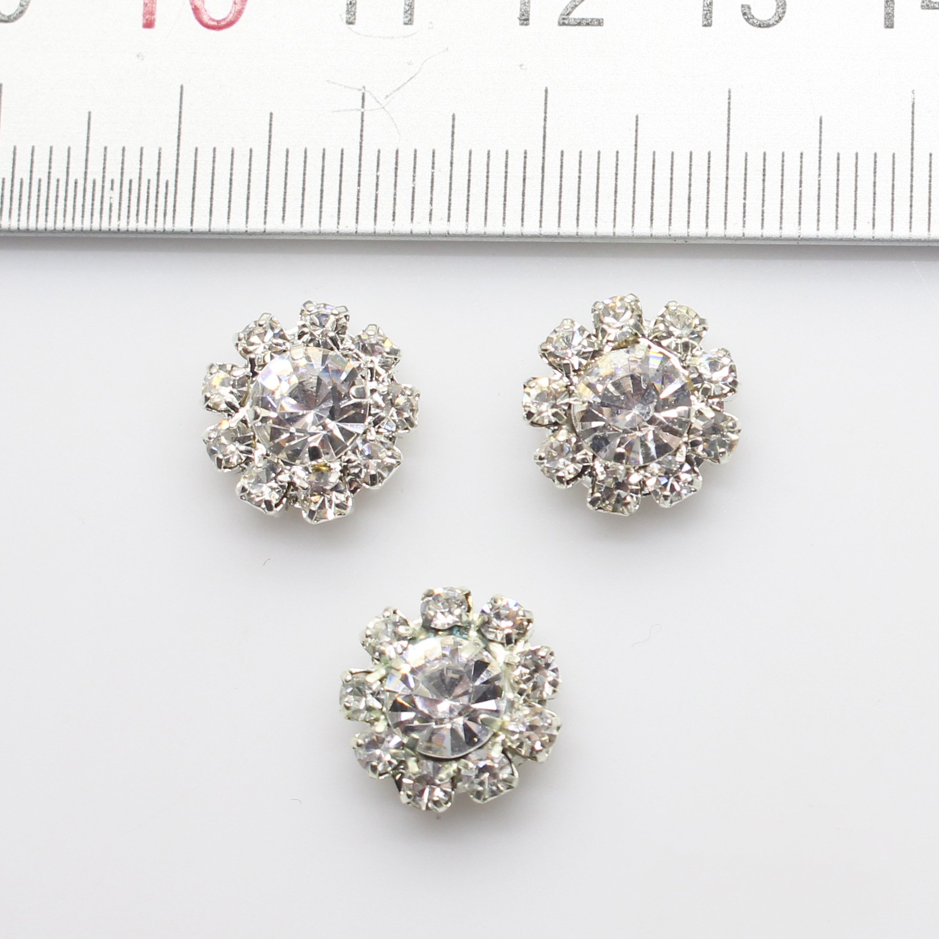 15mm Mirror Design Overcoat Rhinestone Shanks Shining Button Women Fashion Clothing Accessories Buttons