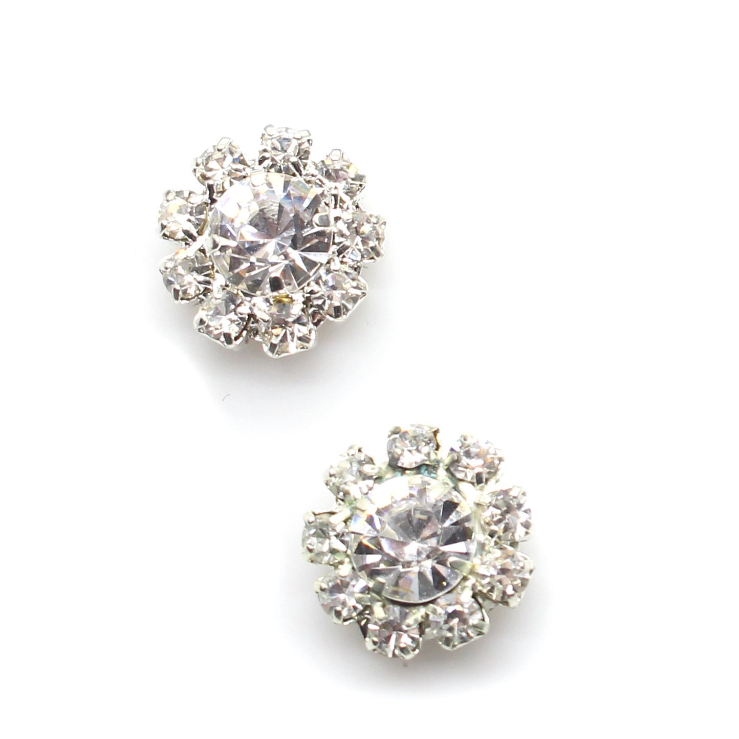 15mm Mirror Design Overcoat Rhinestone Shanks Shining Button Women Fashion Clothing Accessories Buttons