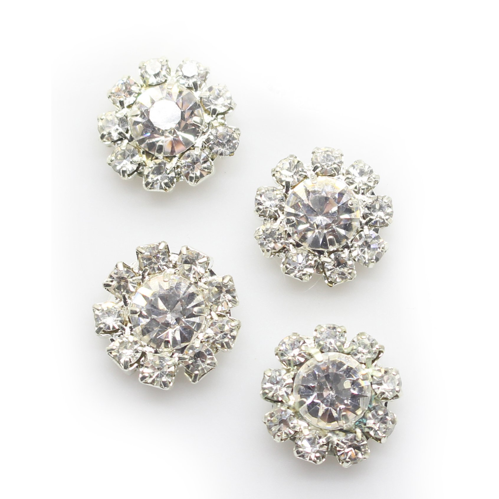 15mm Mirror Design Overcoat Rhinestone Shanks Shining Button Women Fashion Clothing Accessories Buttons