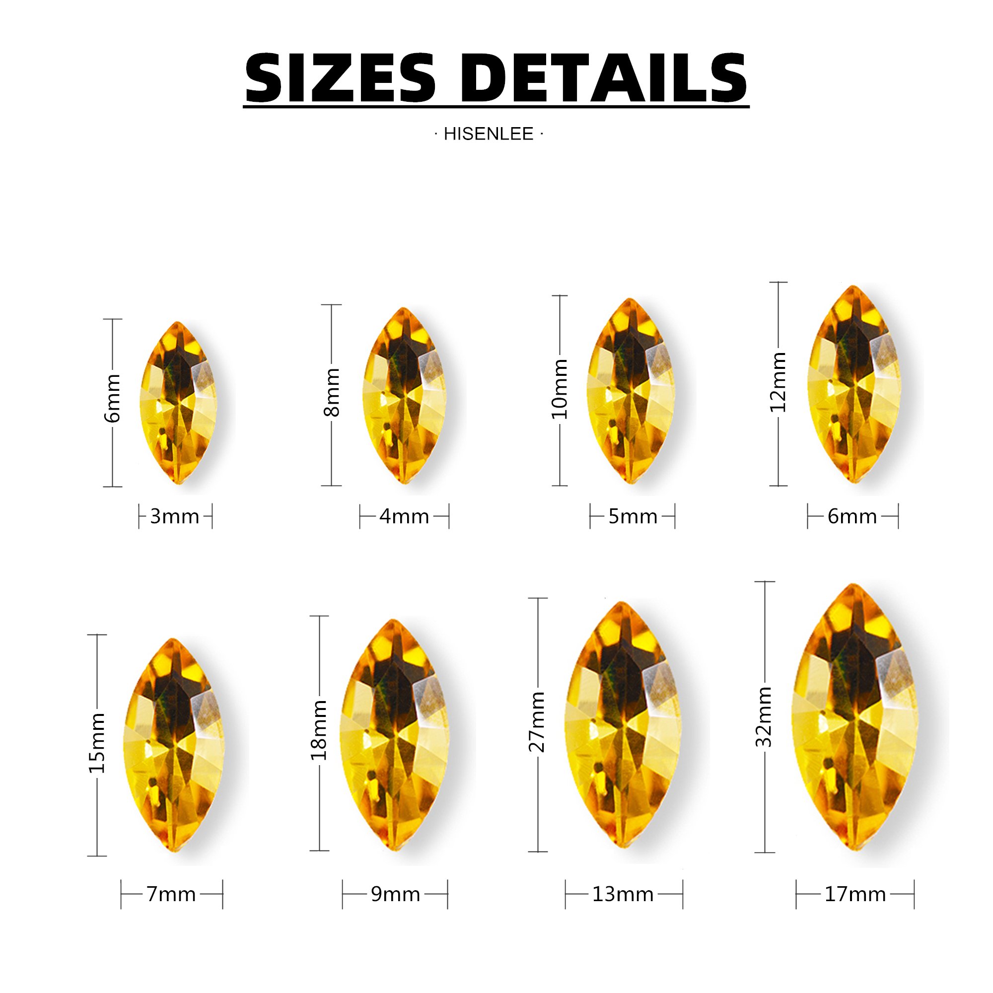 All Sizes Glass Crystal Colourful Horse Eye Marquise Shape Pointback Rhinestones for Wedding Shoes Dress Shoes Working Shoes