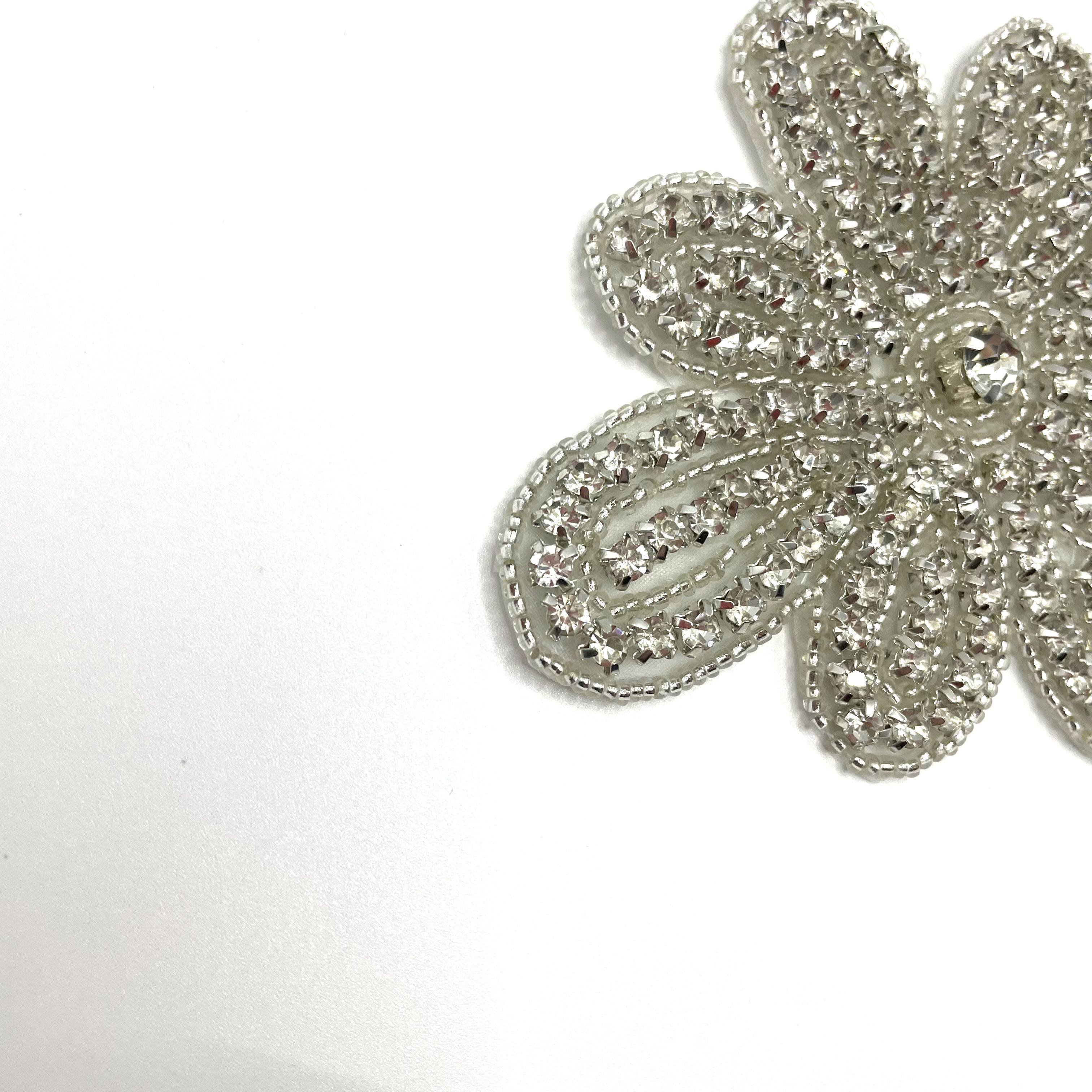 Luxury Modern Design Garment Accessories Gold Rhinestone Fabric Heat Transfer Appliques