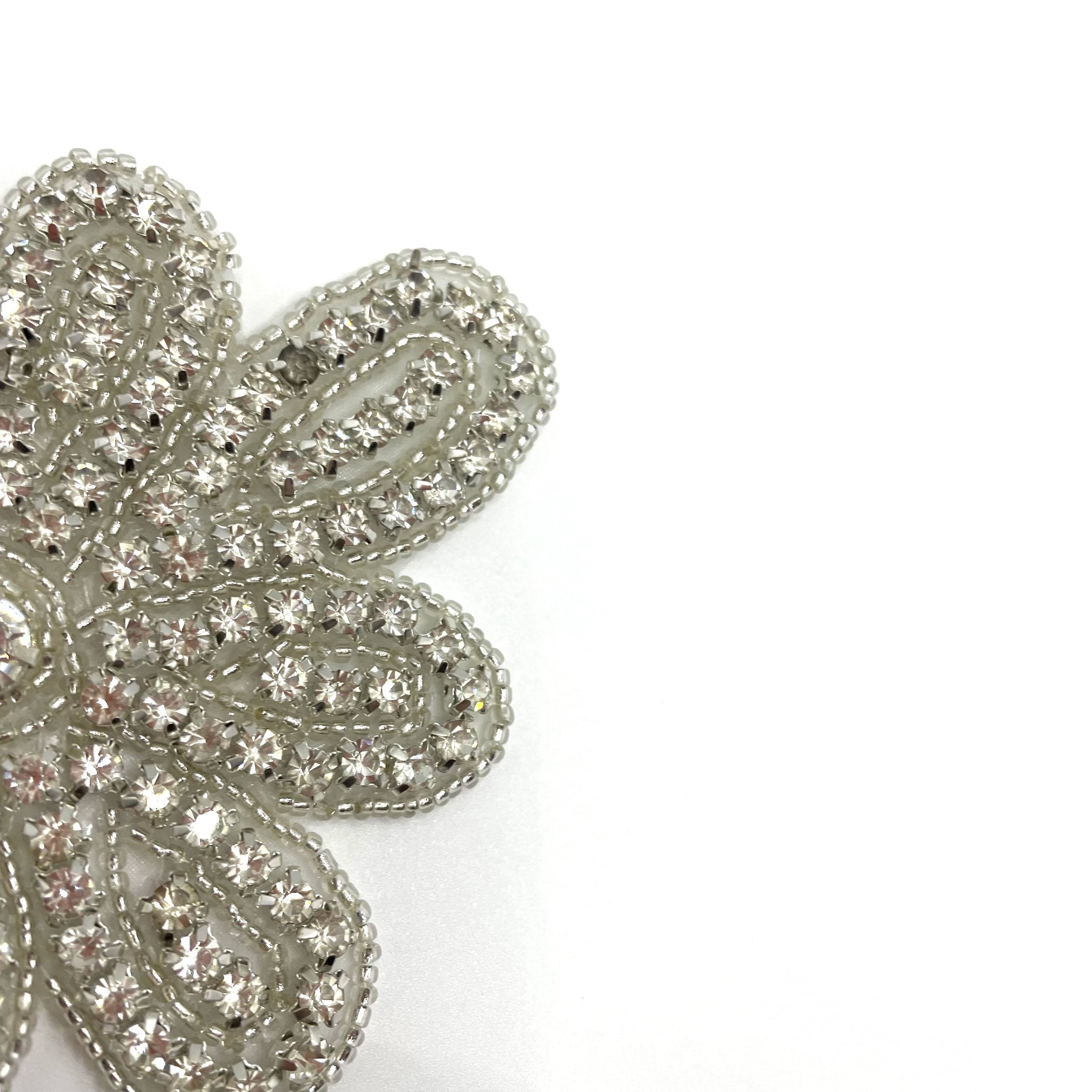 Luxury Modern Design Garment Accessories Gold Rhinestone Fabric Heat Transfer Appliques
