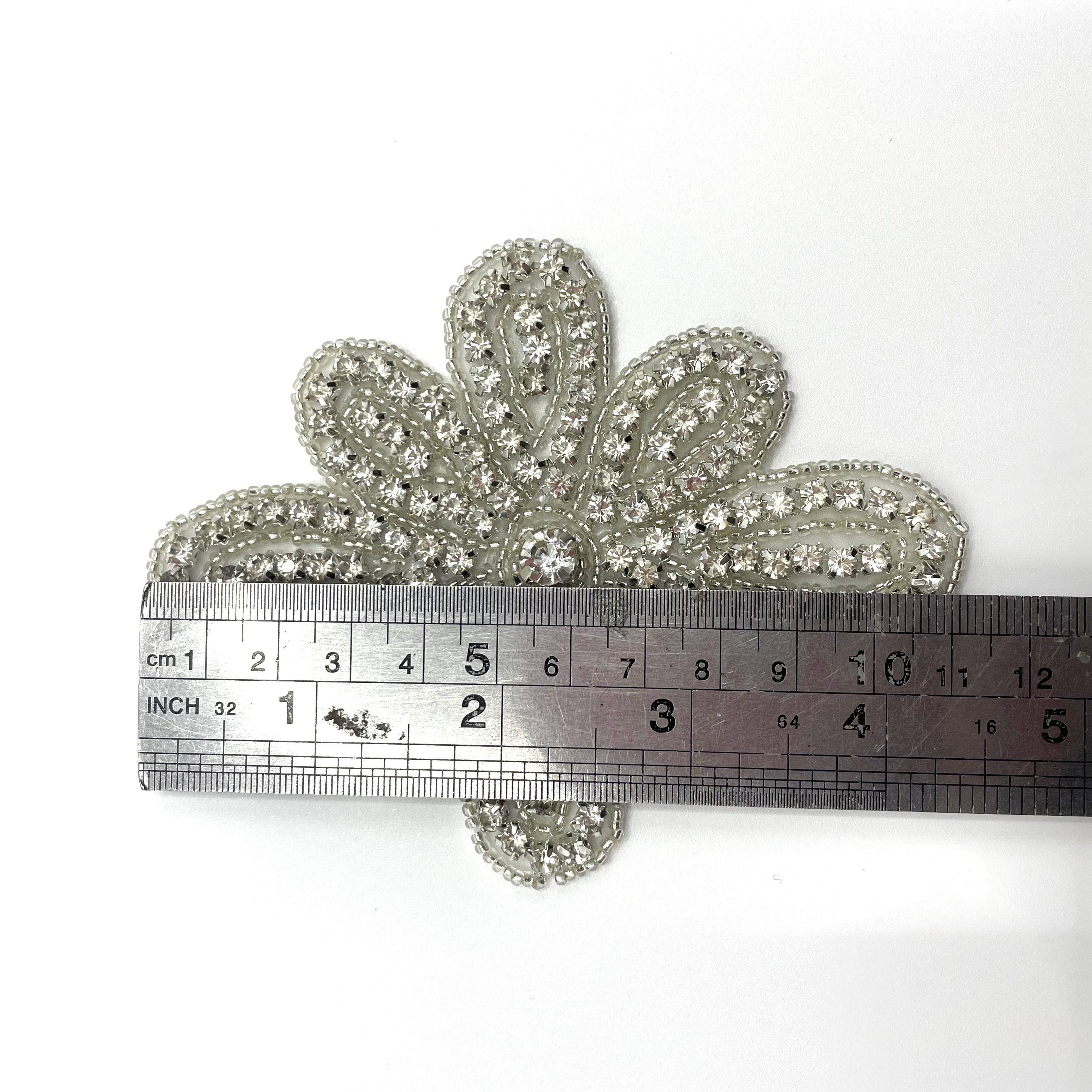Luxury Modern Design Garment Accessories Gold Rhinestone Fabric Heat Transfer Appliques