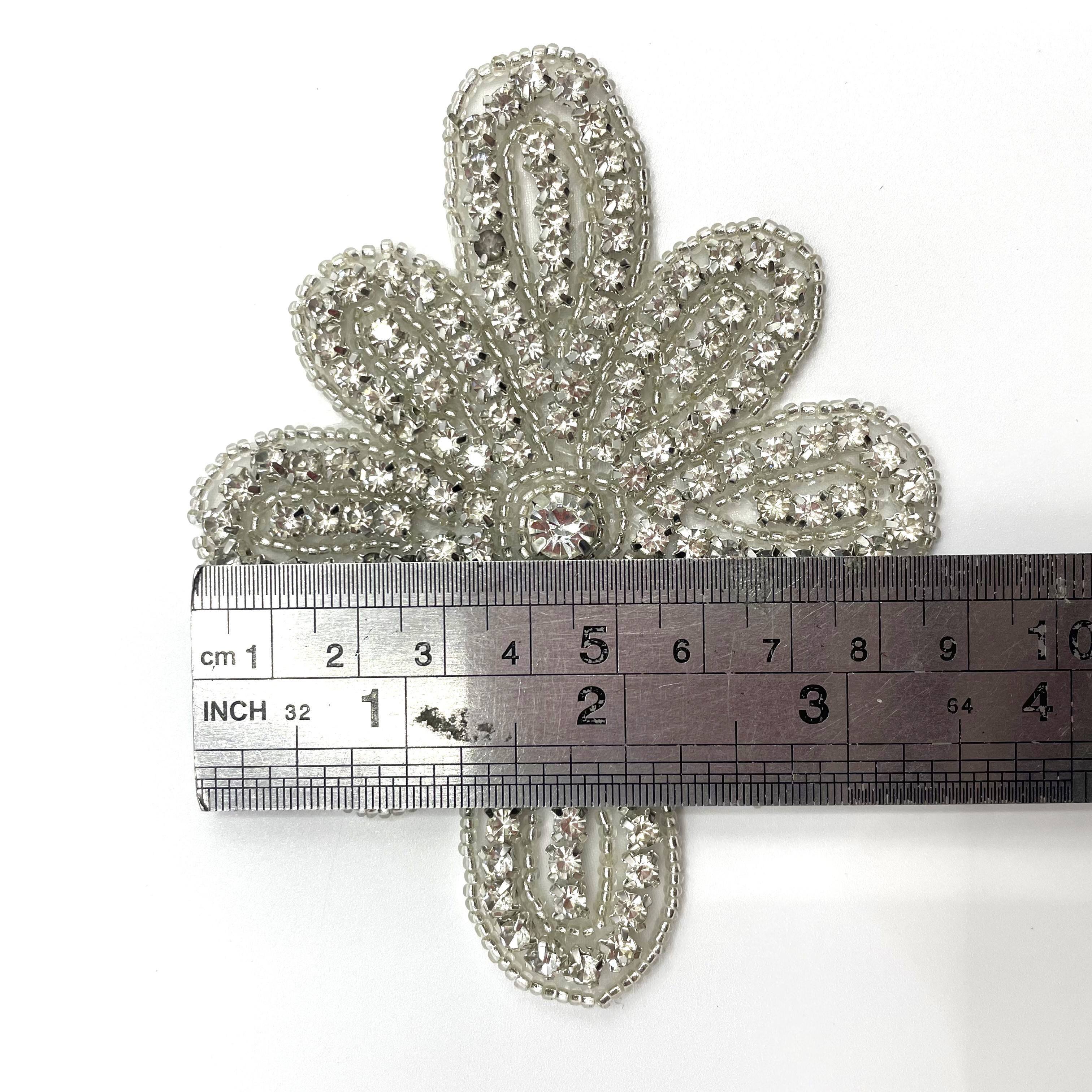 Luxury Modern Design Garment Accessories Gold Rhinestone Fabric Heat Transfer Appliques