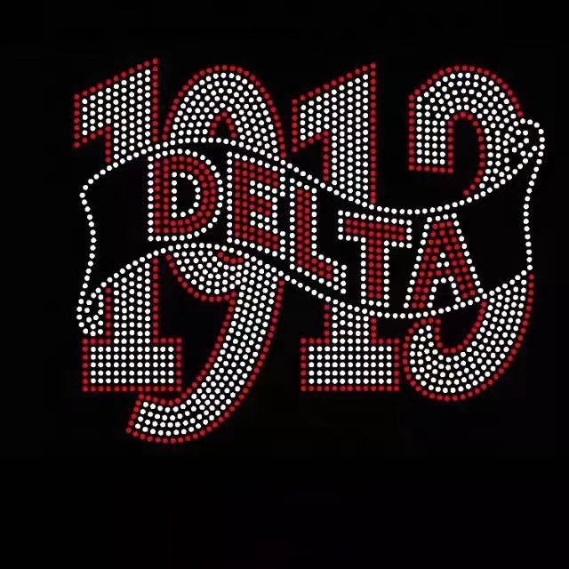 Custom Crystal Flatback Motif Rhinestones DST 1913 Iron on Transfer Delta Logo Bling Sigma Theta Sorority Rhinestone