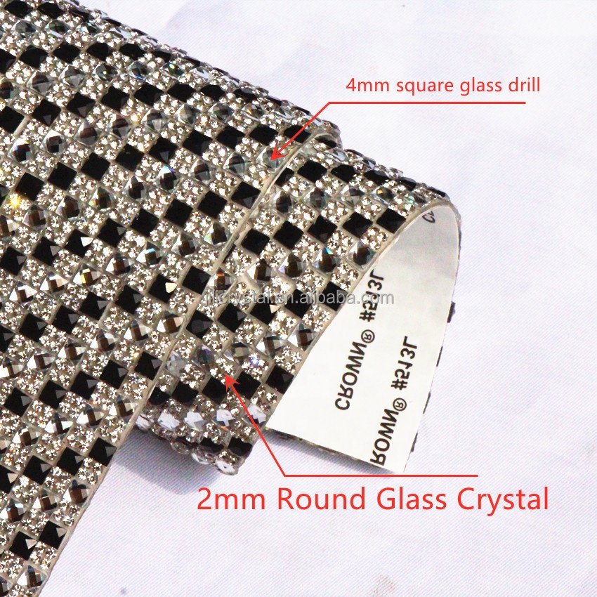 Factory Customized Hot Fix 40x24cm Self Adhesive Glass Rhinestone Sheet Transparent Rhinestone Sheet