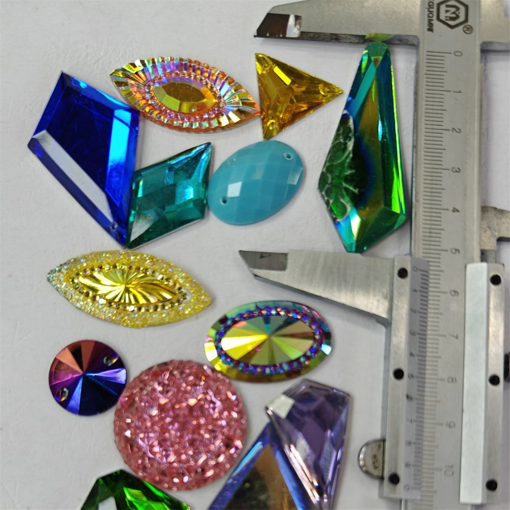 All-Shape Flatback Acrylic Rhinestones GEMS Sew-On Loose Rhinestones for Shoes Garments Bags Nail Art Clothes-Wholesale
